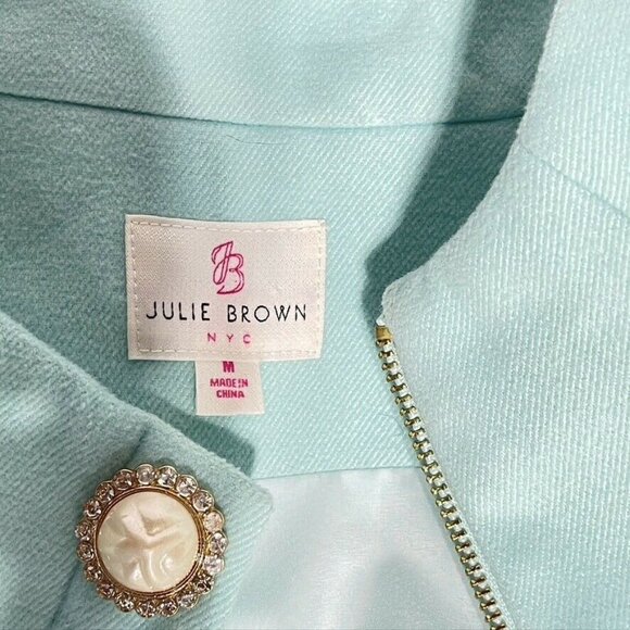 Jolie Brown Womens Long Turquoise Wool Blend Coat  Button Closure & Lined  Size - Picture 8 of 12